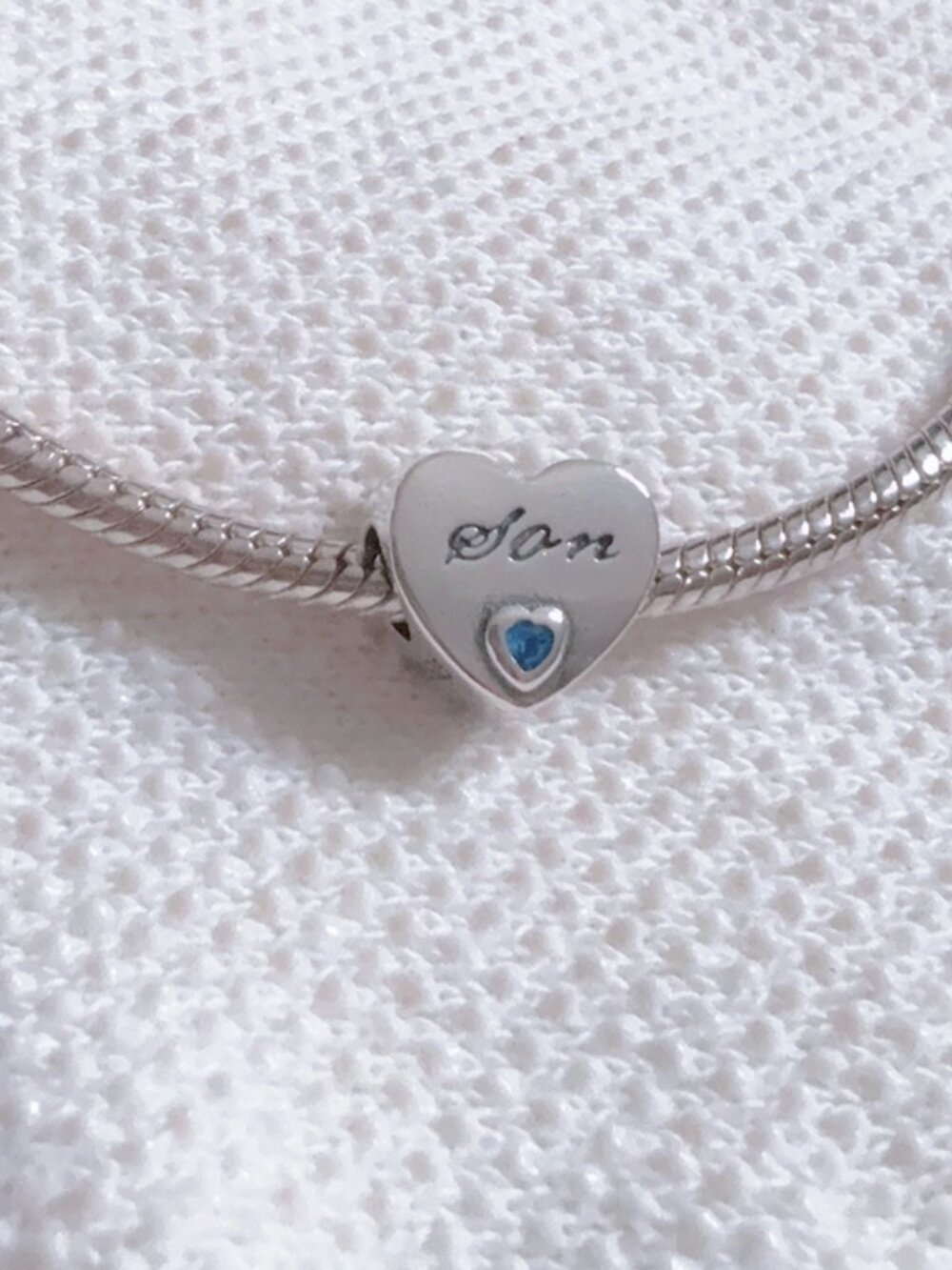 Son Heart Sterling Silver Charm For Pandora Bracelet - Picture 2 of 7